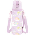 Japan San-X Stainless Steel Bottle With Pouch Shoulder Strap - Sumikko Gurashi : Star Rainbow - 1