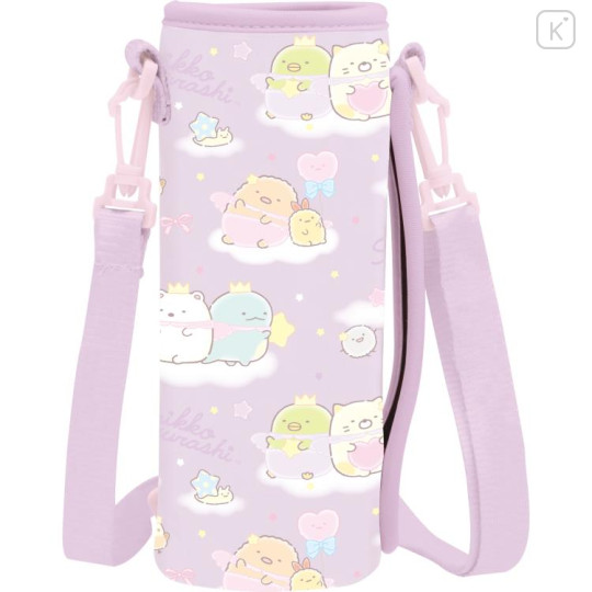 Japan San-X Stainless Steel Bottle With Pouch Shoulder Strap - Sumikko Gurashi : Star Rainbow - 3