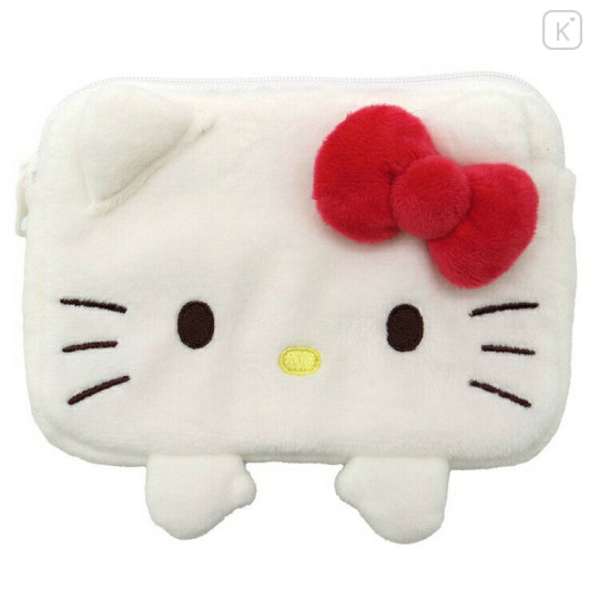 Japan Sanrio Mini Pouch & Tissue Case - Hello Kitty / Face - 1