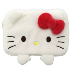 Japan Sanrio Mini Pouch & Tissue Case - Hello Kitty / Face