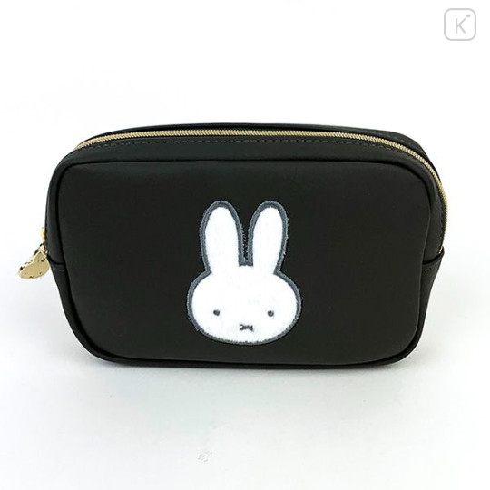 Japan Miffy Round Pouch & Tissue Case - Black - 1