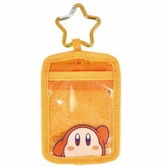 Japan Kirby Pass Case & Star Keychain - Glitter Orange / Waddle Dee