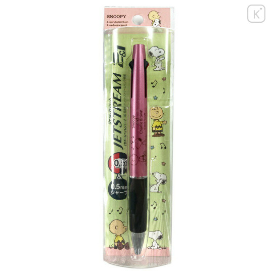 Japan Peanuts Jetstream 4&1 Multi Pen + Mechanical Pencil - Metallic Dark Pink - 1