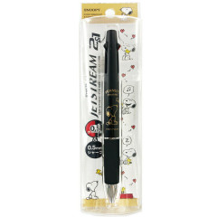 Japan Peanuts Jetstream 4&1 Multi Pen + Mechanical Pencil - Black & Metallic Gold