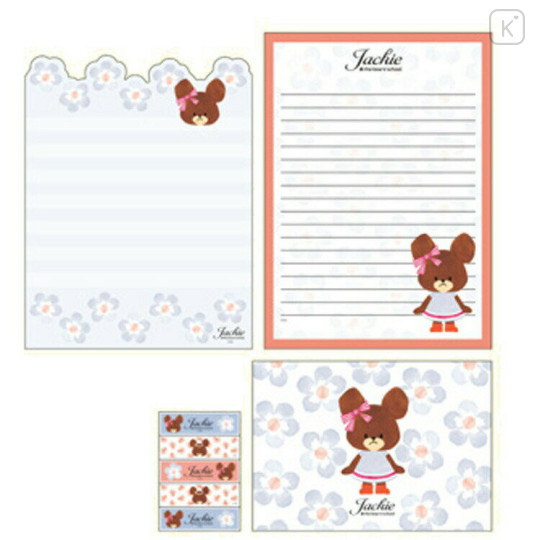 Japan The Bear's School Die-cut Letter Envelope Set - Jackie : Light Grey - 2