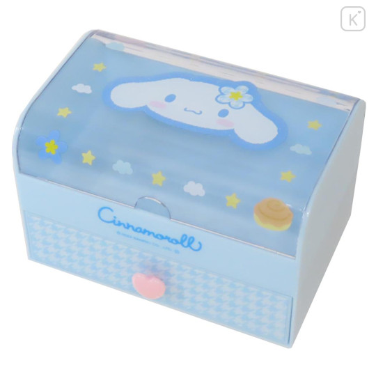 Japan Sanrio Cosmetic Storage Box - Cinnamoroll / Houndstooth - 1