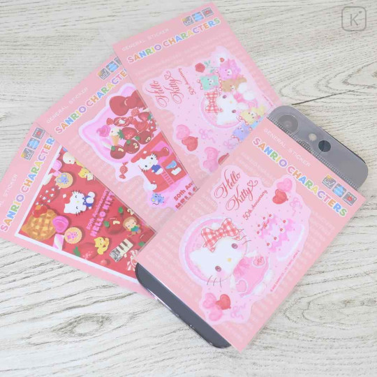 Japan Sanrio Vinyl Sticker - Hello Kitty / 50th Anniversary Red - 2