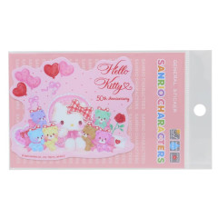 Japan Sanrio Vinyl Sticker - Hello Kitty / 50th Anniversary Teddy Bear Party