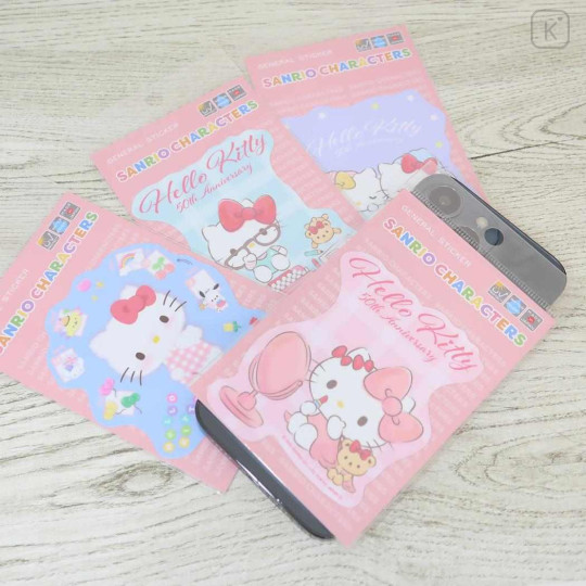 Japan Sanrio Vinyl Sticker - Hello Kitty / 50th Anniversary Makeup - 2