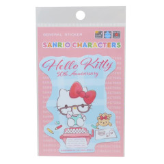 Japan Sanrio Vinyl Sticker - Hello Kitty / 50th Anniversary Working