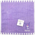 Japan Sanrio Jacquard Embroidered Towel Handkerchief - Kuromi / Purple - 1