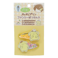 Japan Sanrio Hair Clip 2pcs Set - Pompompurin / Glitter Stars
