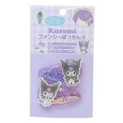 Japan Sanrio Hair Clip 2pcs Set - Kuromi / Glitter Stars