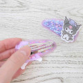 Japan Sanrio Hair Clip 2pcs Set - Kuromi / Glitter Stars - 2