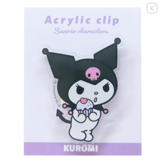 Japan Sanrio Acrylic Clip - Kuromi / Cupcake - 1