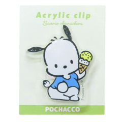 Japan Sanrio Acrylic Clip - Pochacco / Ice Cream