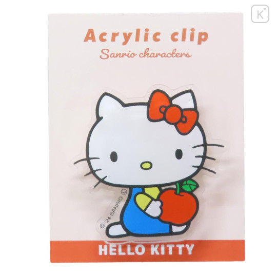 Japan Sanrio Acrylic Clip - Hello Kitty / Apple - 1