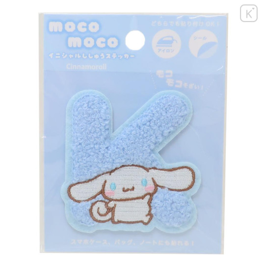 Japan Sanrio Patch Fluffy Embroidery Sticker For Cloth Surface - Cinnamoroll / Alphabet K - 1