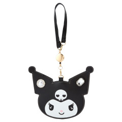 Japan Sanrio Pass Case with Reel - Kuromi / French Girly