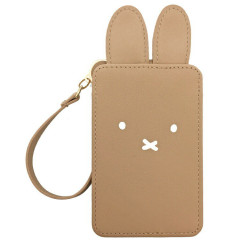 Japan Miffy Pass Case Card Holder - Face / Light Brown