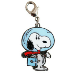 Japan Peanuts Metal Charm Keychain - Snoopy / Astronaut