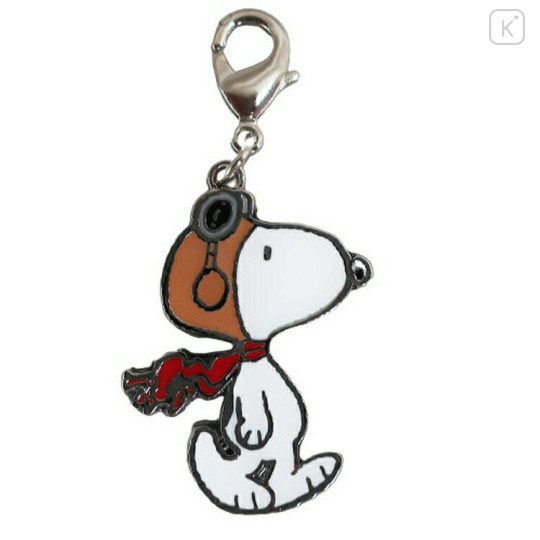 Japan Peanuts Metal Charm Keychain - Snoopy / Pilot - 1
