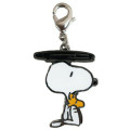 Japan Peanuts Metal Charm Keychain - Snoopy / Helicopter - 1
