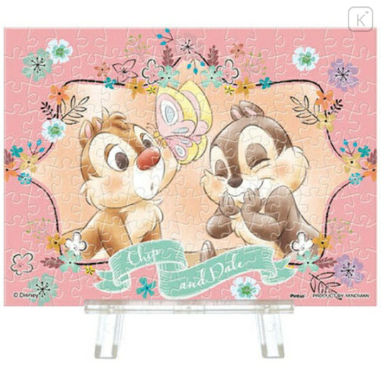 Japan Disney Petit Paris Clear Jigsaw Puzzle 150pcs with Frame - Chip & Dale : Prank Butterfly - 1