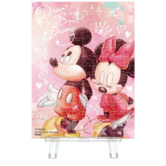 Japan Disney Petit Paris Clear Jigsaw Puzzle 150pcs with Frame - Mickey & Minnie Mouse