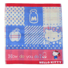 Japan Sanrio Jacquard Wash Towel - Hello Kitty / How do you do
