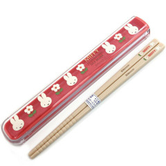 Japan Miffy Chopsticks 16.5cm with Case - Pink / Flora