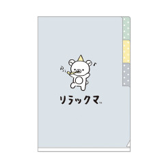 Japan San-X 3 Pockets A6 Index Holder - Rilakkuma / Goyururi Everyday