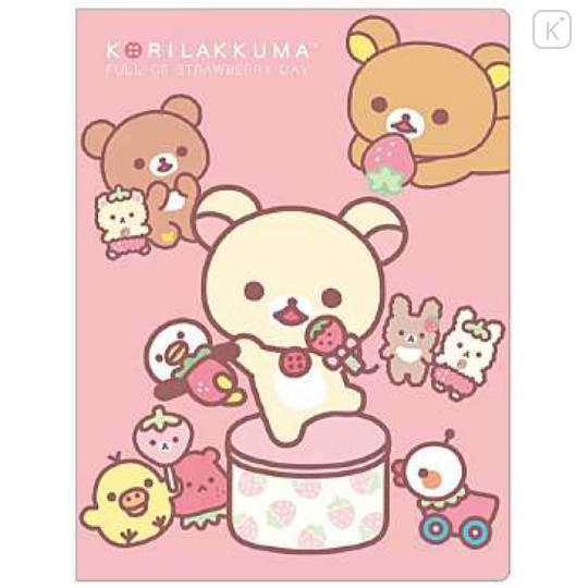 Japan San-X Double-sided A4 Clear Holder - Rilakkuma / Full of Strawberry Day - 1