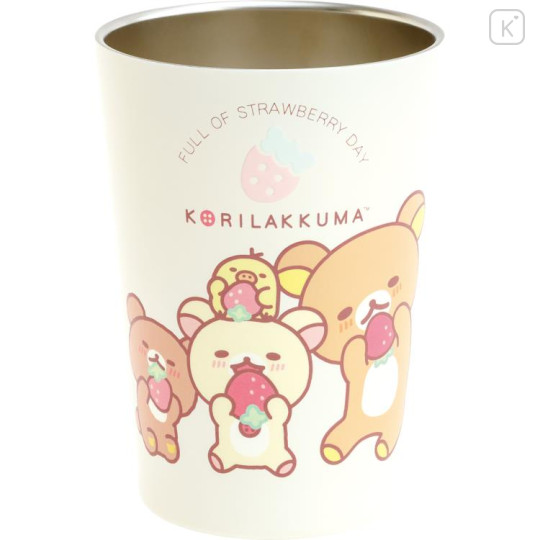 Japan San-X Stainless Steel Tumbler - Rilakkuma : Full of Strawberry Day - 1