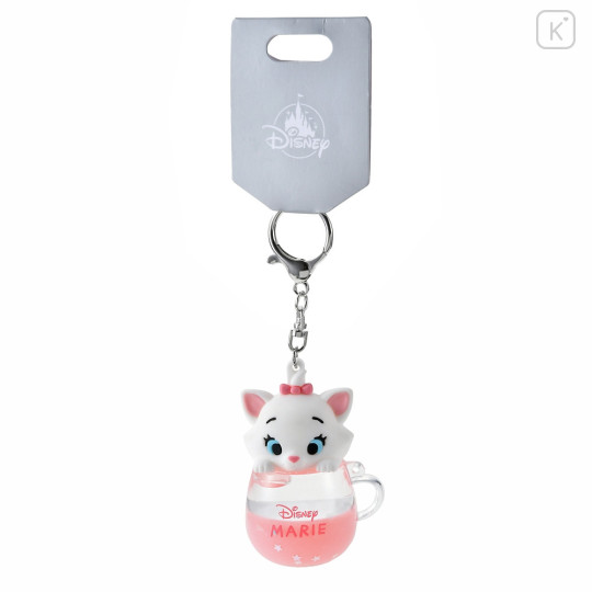 Japan Disney Store Shaka Shaka Keychain - Marie Cat / Water In Mug - 2