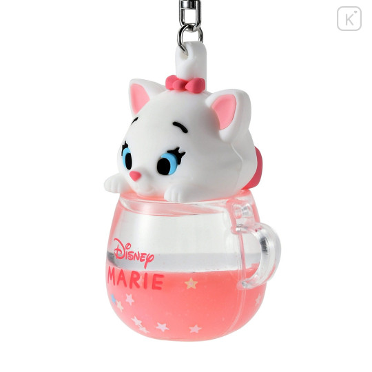 Japan Disney Store Shaka Shaka Keychain - Marie Cat / Water In Mug - 3