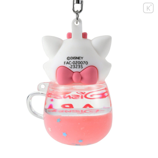 Japan Disney Store Shaka Shaka Keychain - Marie Cat / Water In Mug - 4