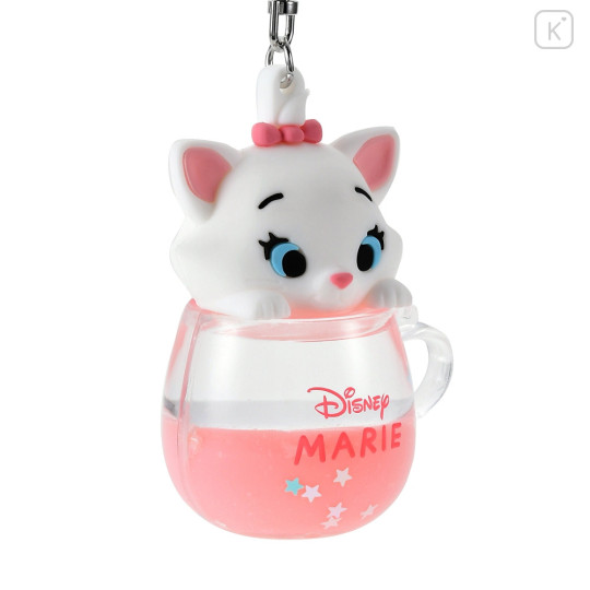 Japan Disney Store Shaka Shaka Keychain - Marie Cat / Water In Mug - 5