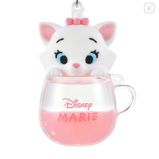 Japan Disney Store Shaka Shaka Keychain - Marie Cat / Water In Mug - 6