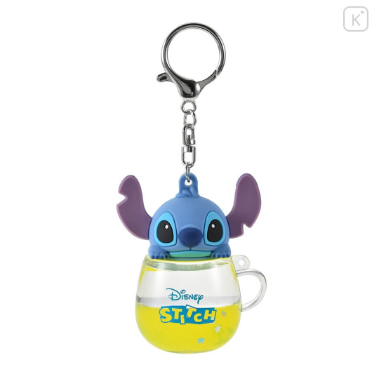 Japan Disney Store Floating Sequins Keychain - Stitch / Mug - 1