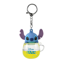 Japan Disney Store Floating Sequins Keychain - Stitch / Mug