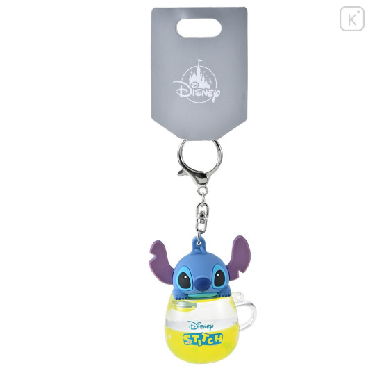 Japan Disney Store Floating Sequins Keychain - Stitch / Mug - 2