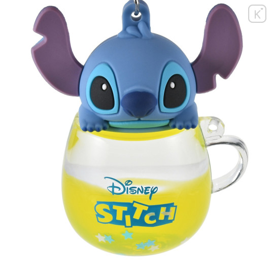 Japan Disney Store Floating Sequins Keychain - Stitch / Mug - 6