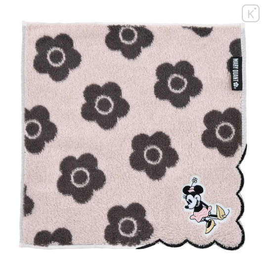 Japan Disney Store Embroidered Mini Towel - Minnie Mouse : Flora Mary Quant - 1