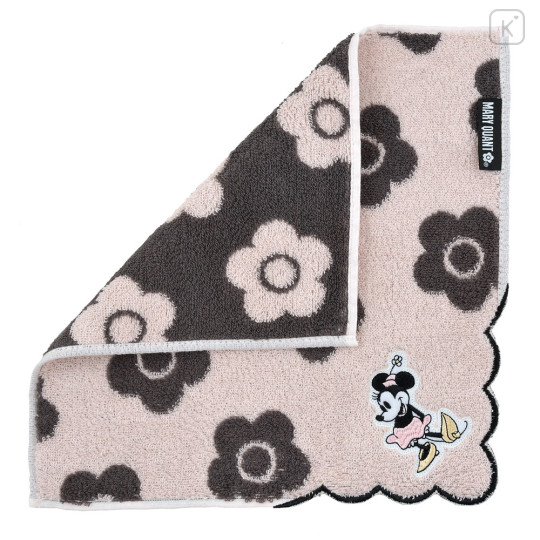 Japan Disney Store Embroidered Mini Towel - Minnie Mouse : Flora Mary Quant - 2