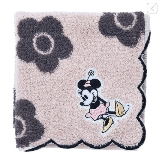 Japan Disney Store Embroidered Mini Towel - Minnie Mouse : Flora Mary Quant - 3