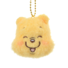Japan Disney Store Plush Face Keychain - Pooh / Lommy