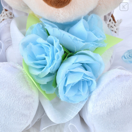 Japan Disney Store Plush Wedding Doll Set - Mickey & Minnie : Light Blue - 7