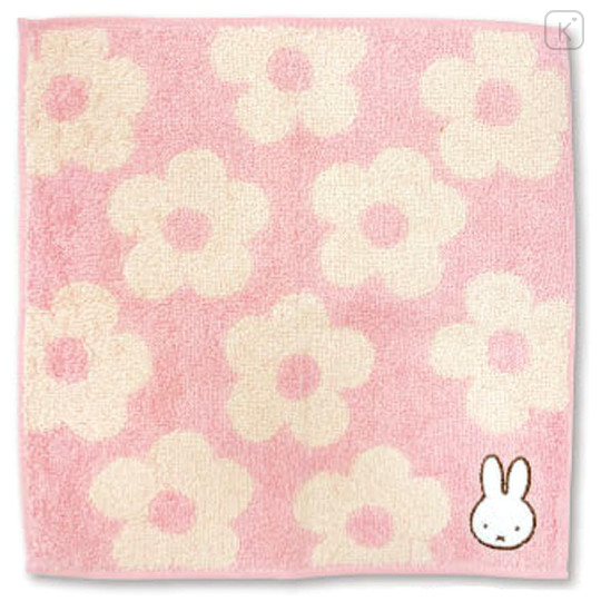 Japan Miffy Embroidered Mini Towel - Pink / Flora - 1