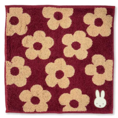 Japan Miffy Embroidered Mini Towel - Dark Red / Flora